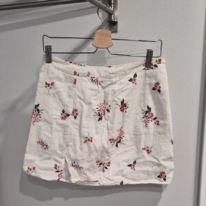 Floral White Skirt